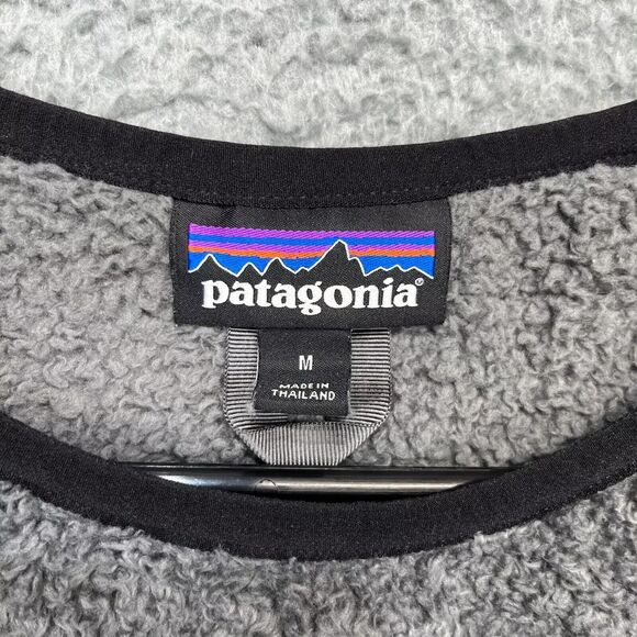 PATAGONIA Los Gatos Crew Pullover Fleece Shirt Mens Med Forge Gray Pocket Jacket - Picture 5 of 8